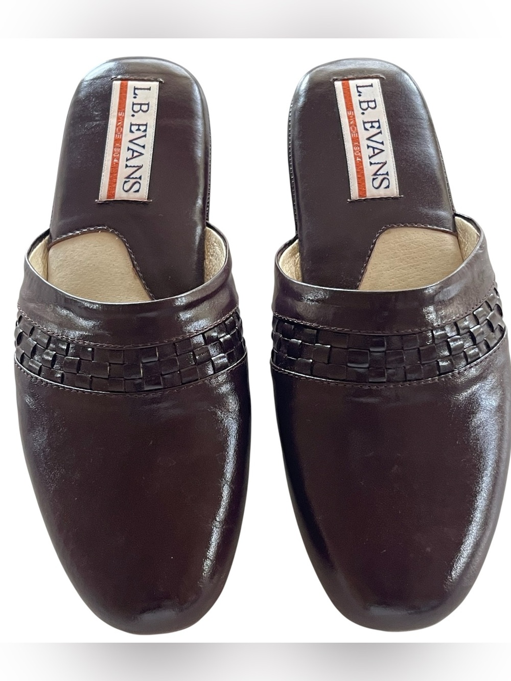 L.B. Evans Regent Scuff Leather Slippers Men's Size 8M Dark Burgundy